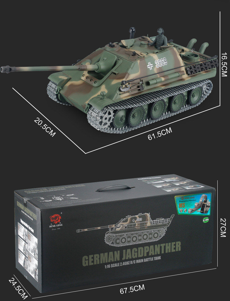 RC Panzer "Jagdpanther" 1:16 mit Rauch & Sound und Stahlgetriebe