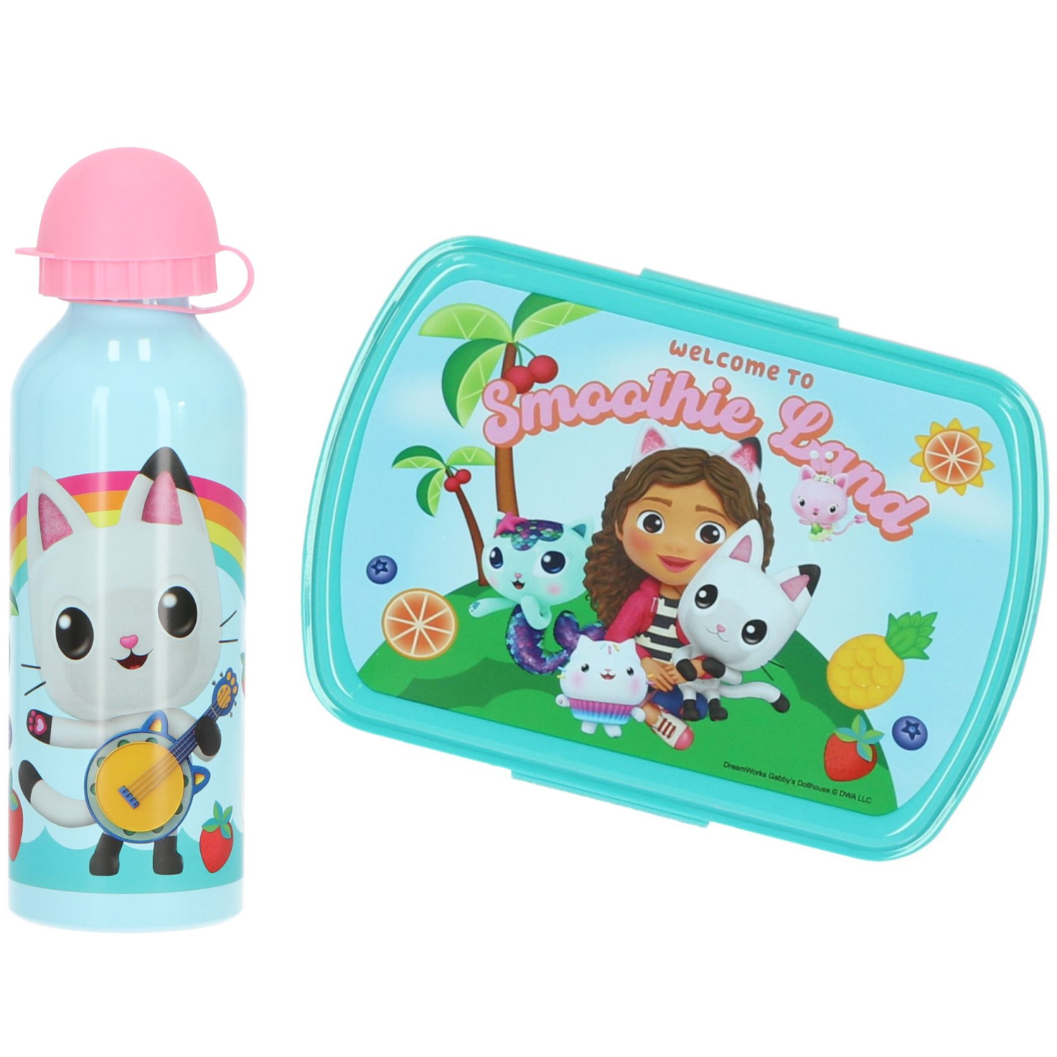 Gabby's Dollhouse Kinder-Lunchbox Brotdose Alu Trinkflasche