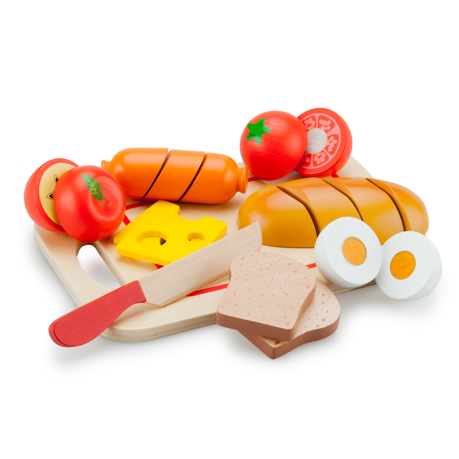 Schneideset "Frühstück" Holzspielzeug Holzbrett Kinderküchen-Zubehör