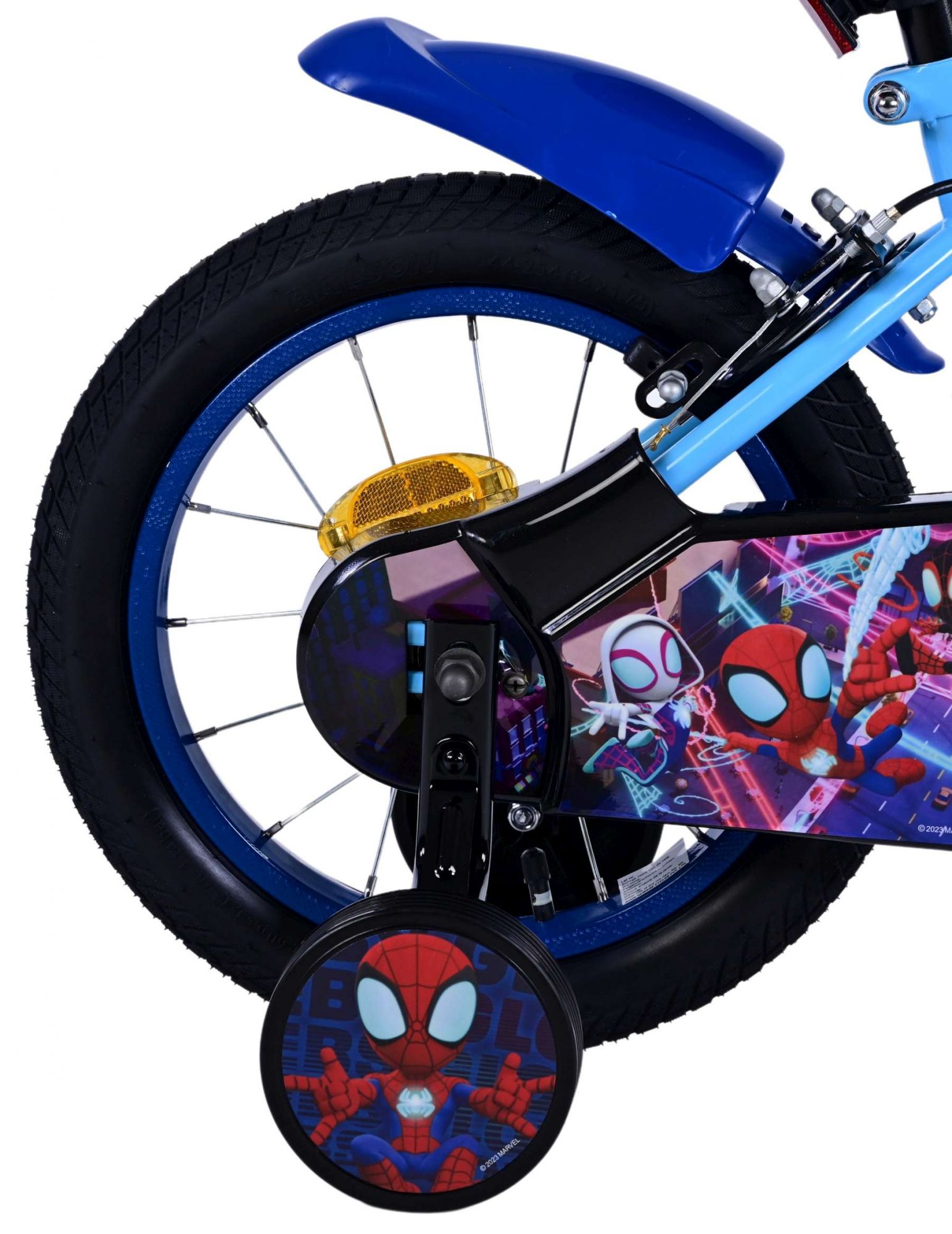 Kinderfahrrad Spidey für Jungen 14 Zoll Kinderrad in Blau Fahrrad