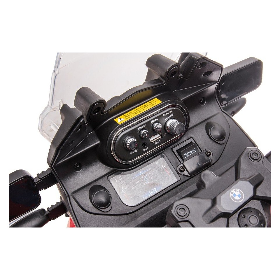 ES-Toys Elektro Kindermotorrad BMW F850 GS – 12V7A Akku – mit Stützräder, Musik und Lichter -EVA Reifen