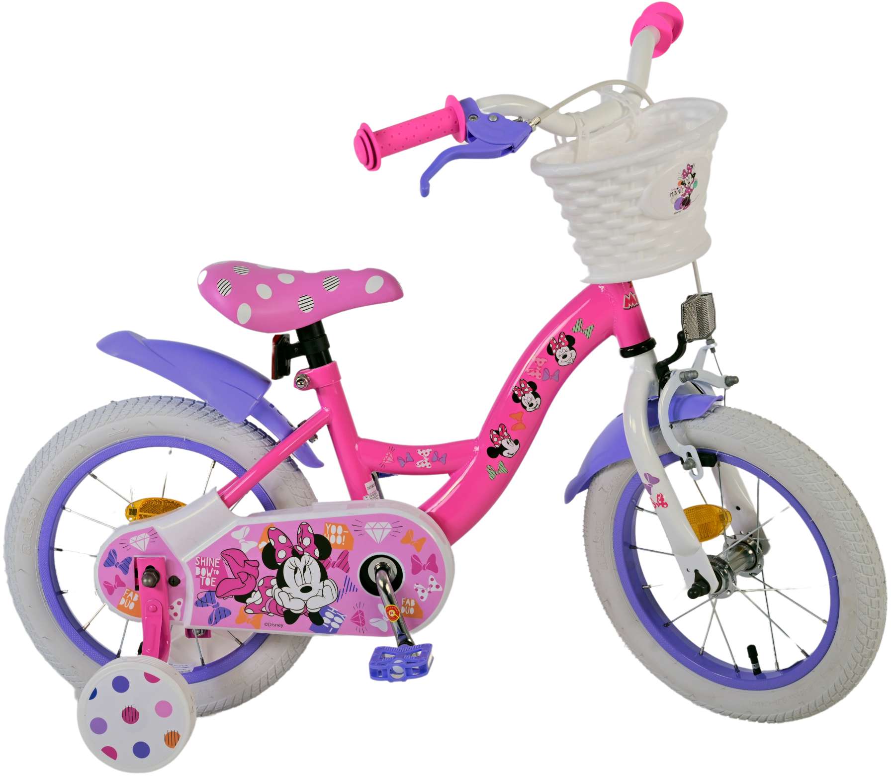 Kinderfahrrad Disney Minnie Fahrrad in Rosa für Mädchen 14 Zoll