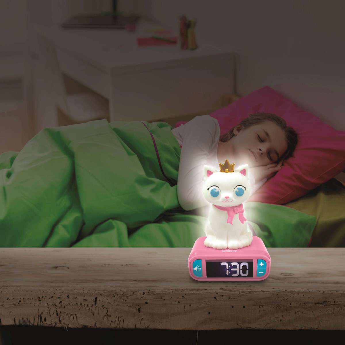Katzen Wecker mit 3D Nachtlicht-Figur und besonderen Klingeltönen