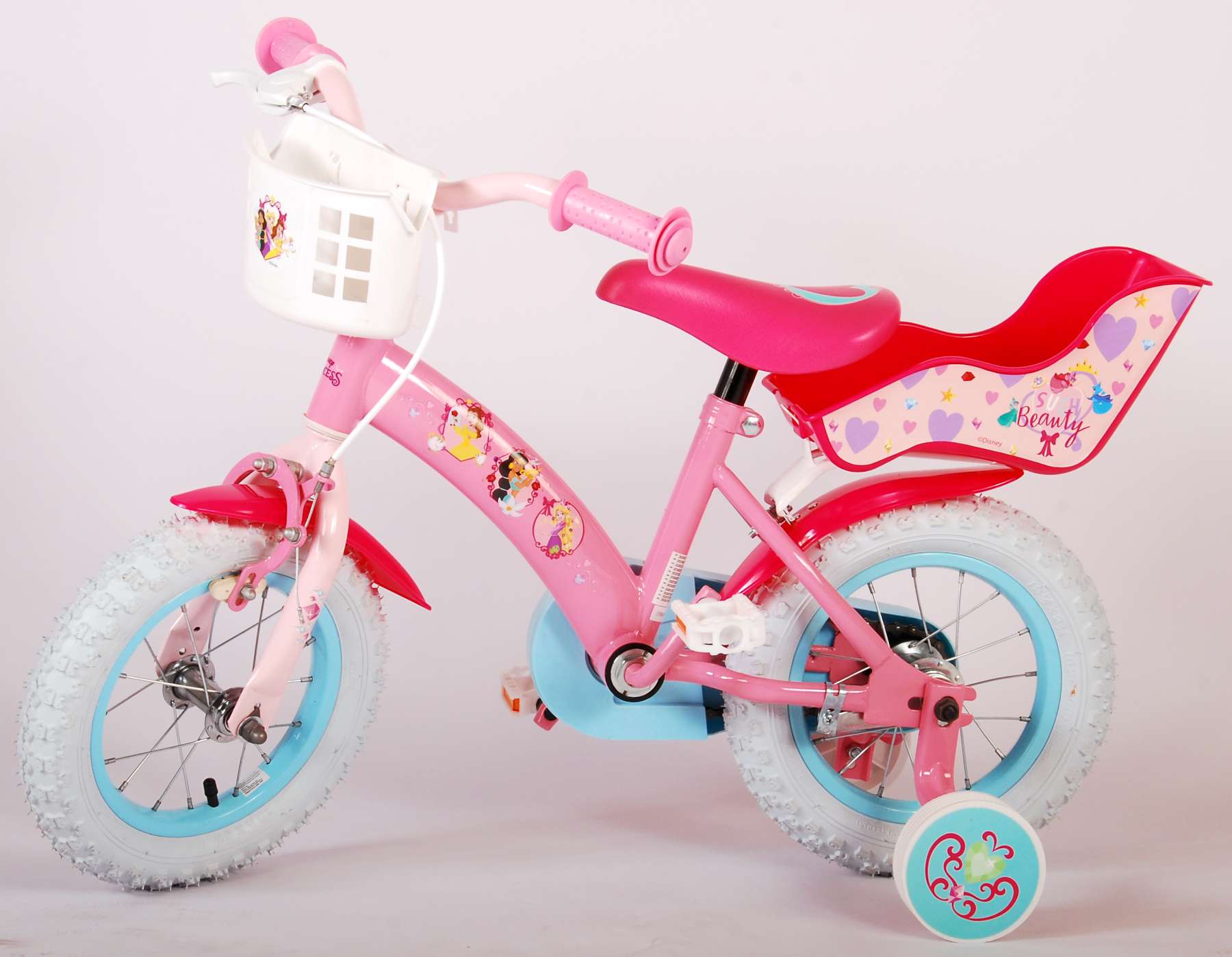 Kinderfahrrad Disney Princess für Mädchen 12 Zoll Kinderrad in Pink