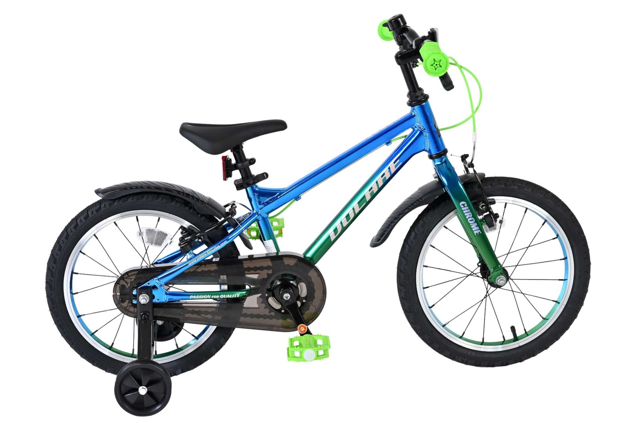 Volare Kinderfahrrad Chrome für Jungen 16 Zoll Kinderrad in Blaugrün, Zwei Handbremsen