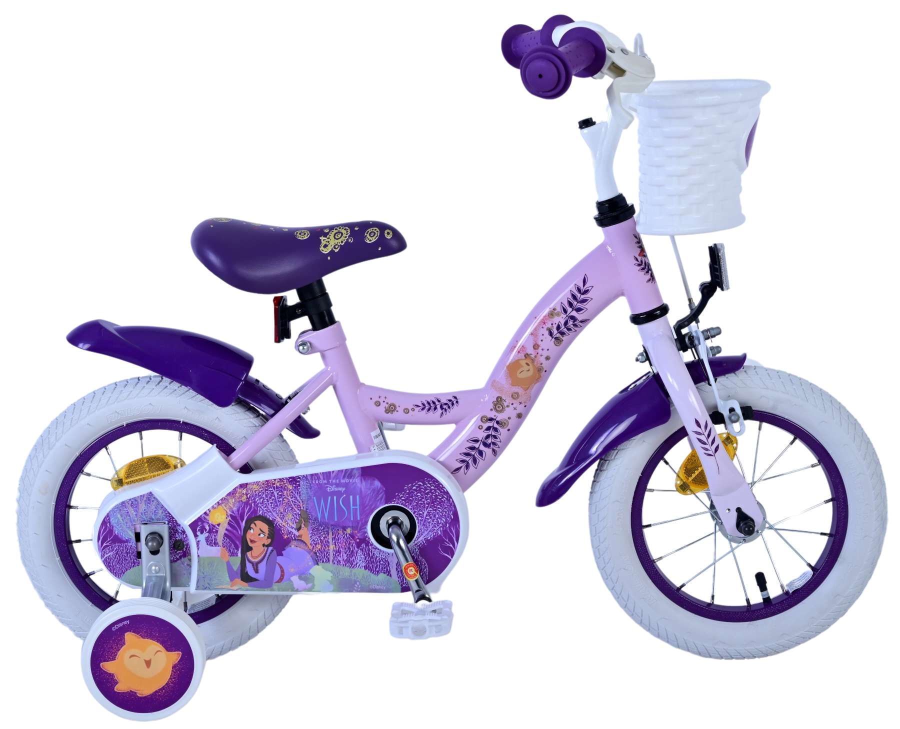 Kinderfahrrad Disney Wish Fahrrad für Mädchen 12 Zoll Lila Kinderrad