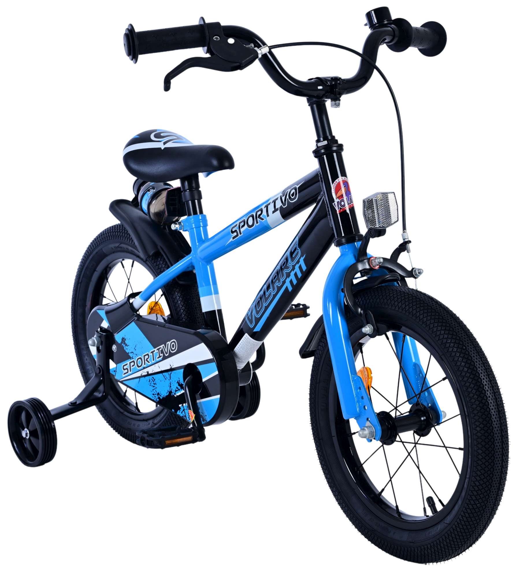 Kinderfahrrad Sportivo für Jungen 14 Zoll Kinderrad Schwarz Blau