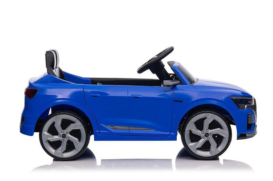 ES-Toys Kinderfahrzeug – Elektro Auto „Audi SQ8“ – lizenziert – 12V Akku und 2 Motoren- 2,4Ghz + MP3 + Leder + EVA – Blau