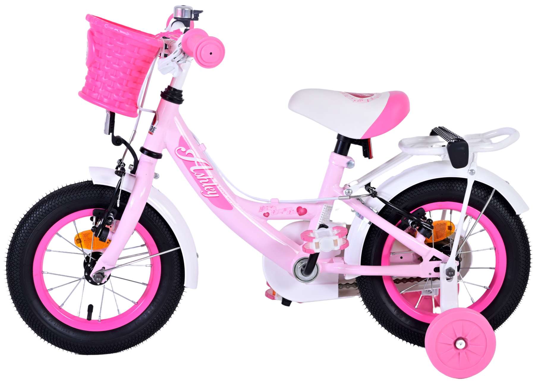 Kinderfahrrad Ashley für Mädchen 12 Zoll Kinderrad in Rosa