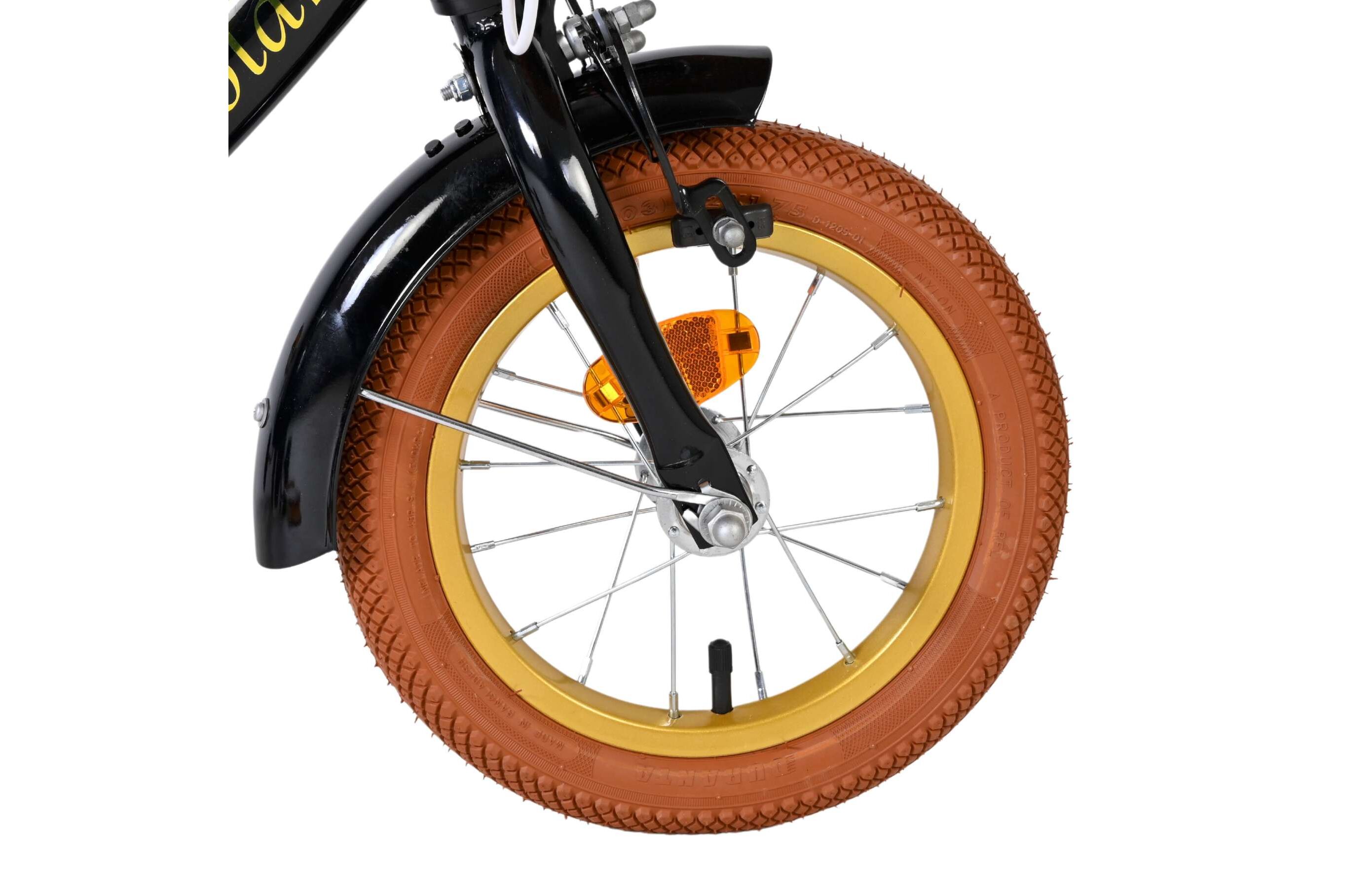 Volare Kinderfahrrad Ashley für Mädchen 12 Zoll Kinderrad in Schwarz