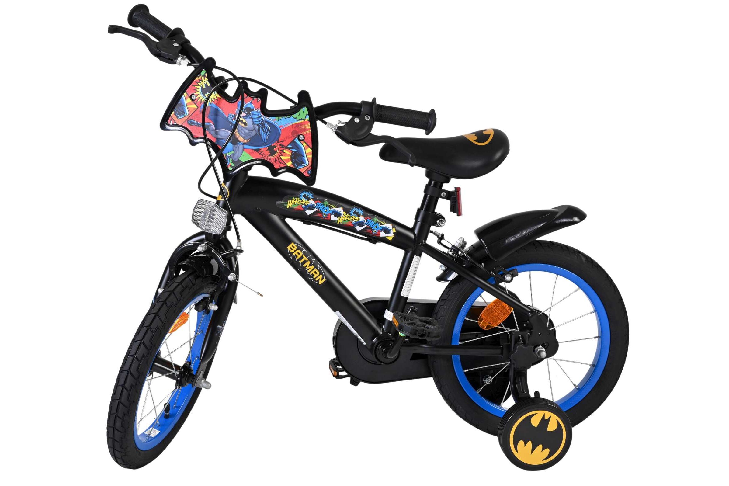 Volare Kinderfahrrad Batman für Jungen 14 Zoll Kinderrad in Schwarz, Zwei Handbremsen Volare Kinderfahrrad Batman für Jungen 14 Zoll Kinderrad in Schwarz, Zwei Handbremsen