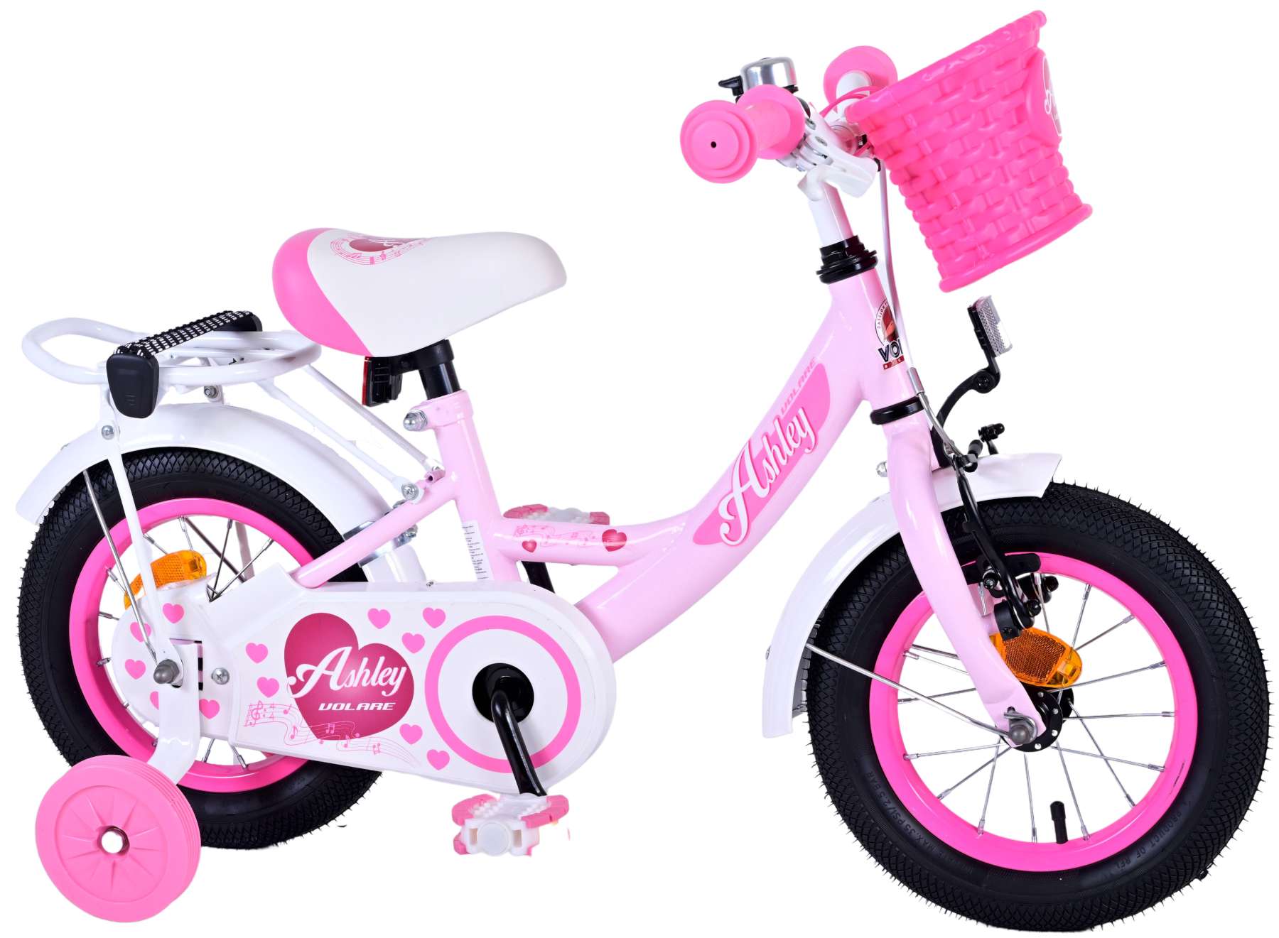 Kinderfahrrad Ashley Fahrrad für Mädchen 12 Zoll Kinderrad in Rosa