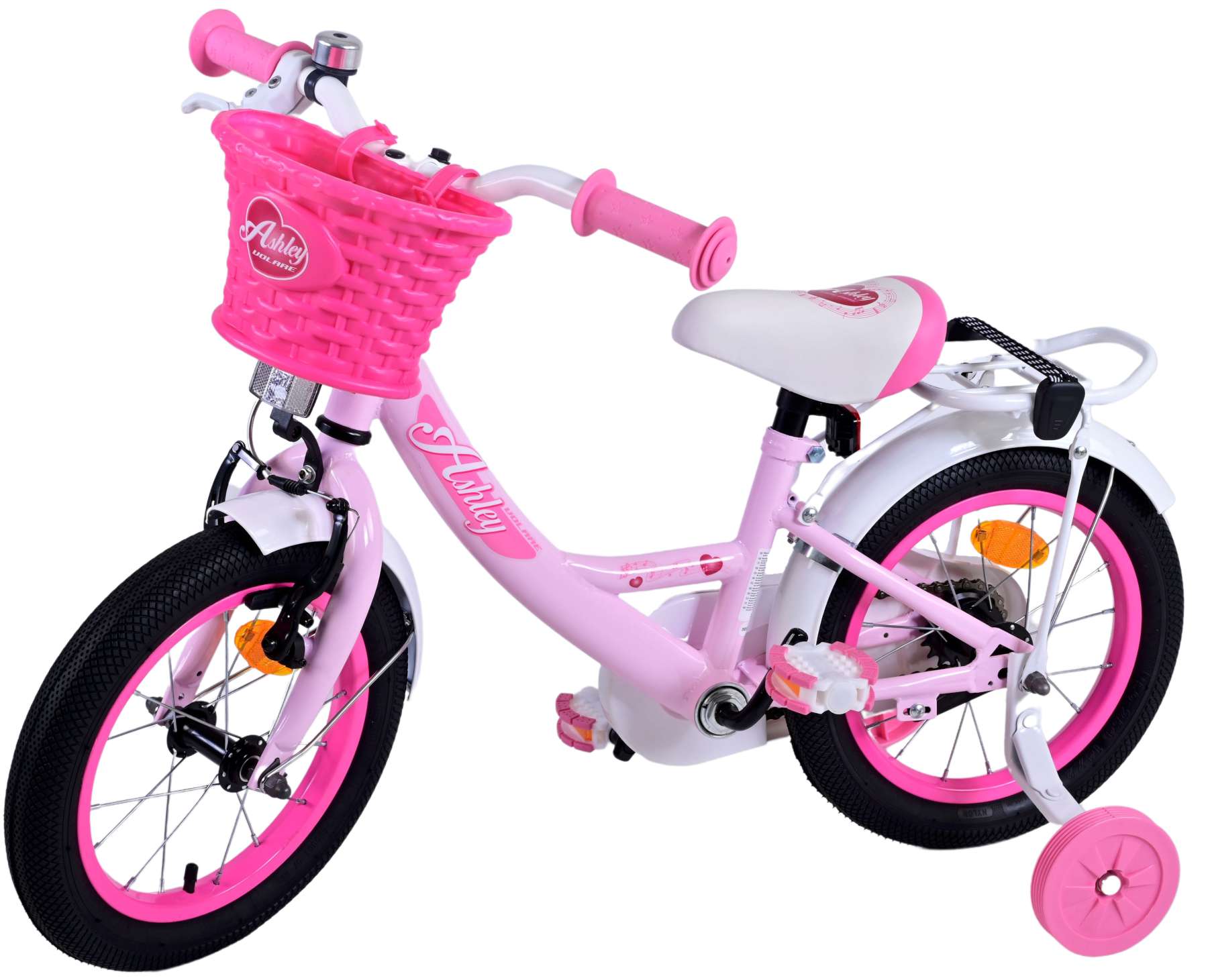 Kinderfahrrad Ashley für Mädchen 14 Zoll Kinderrad in Rosa