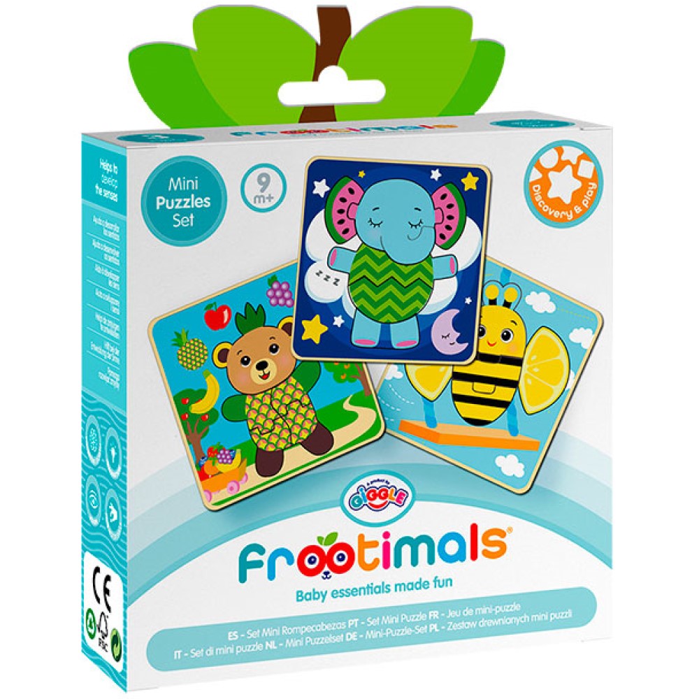 Holzpuzzle mit drei Motiven Bär Elefant Biene Holzpuzzle mit drei Motiven Bär Elefant Biene