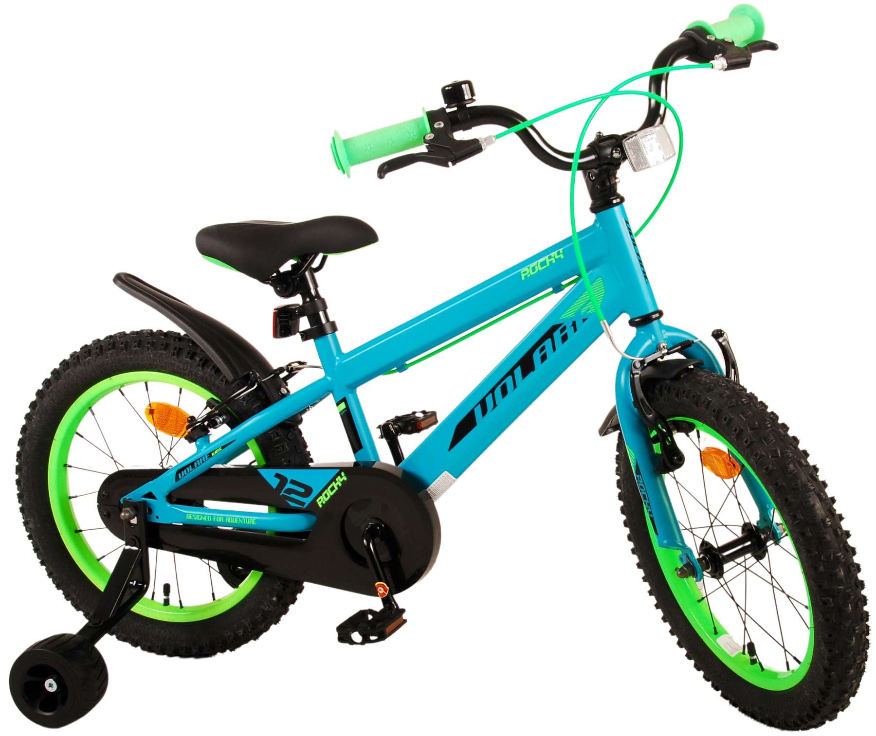 Kinderfahrrad Rocky Fahrrad für Jungen 16 Zoll Kinderrad in Grün