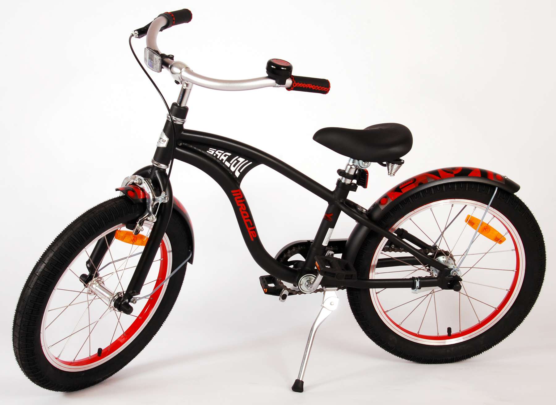 Kinderfahrrad Miracle Cruiser für Jungen 18 Zoll Kinderrad Mattschwarz