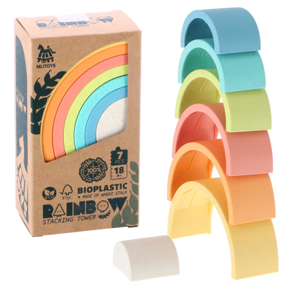 Stapelturm Regenbogenstapler Biokunststoff 7 Teile Stapelturm Regenbogenstapler Biokunststoff 7 Teile