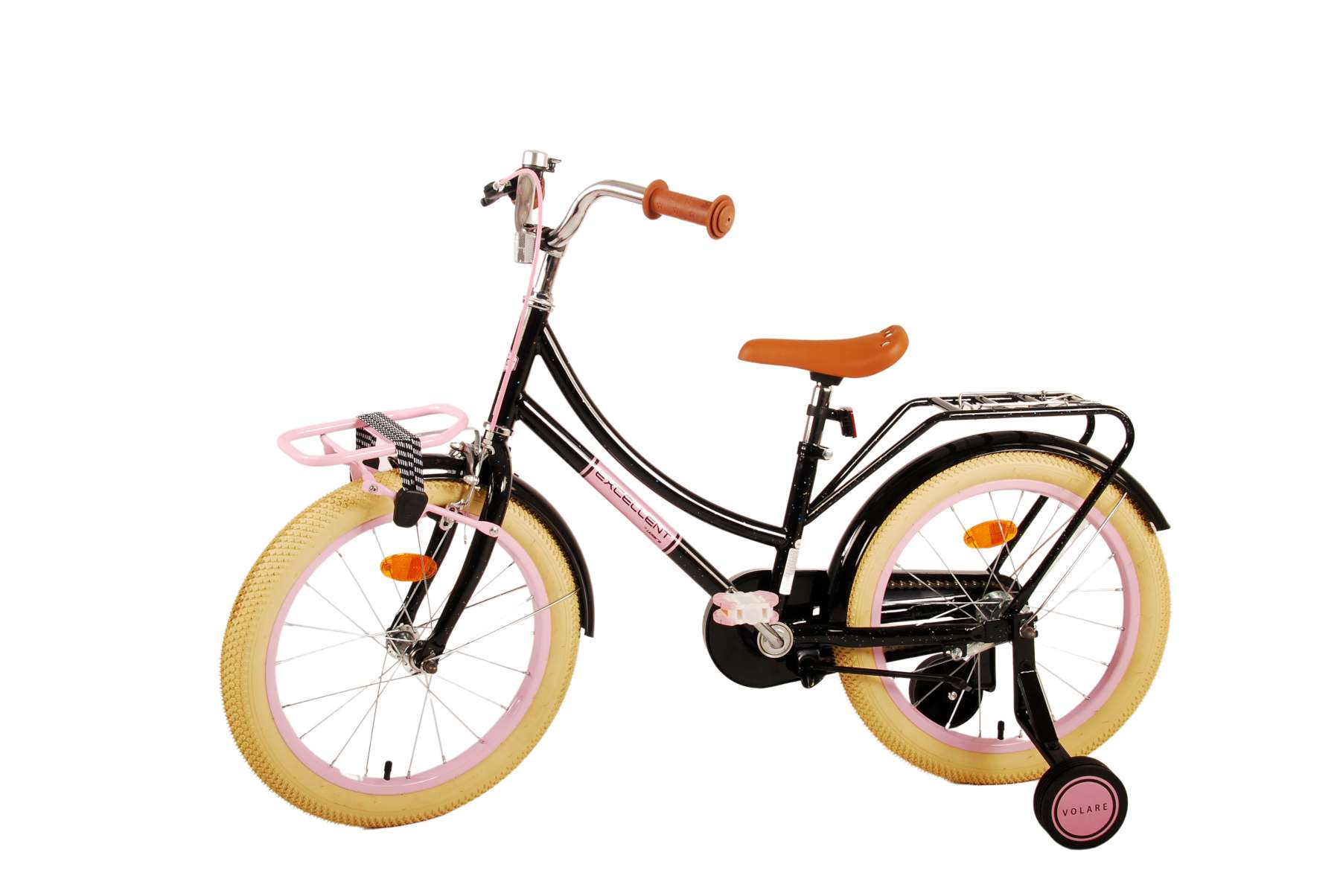 Kinderfahrrad Excellent Fahrrad für Mädchen 18 Zoll Kinderrad Schwarz