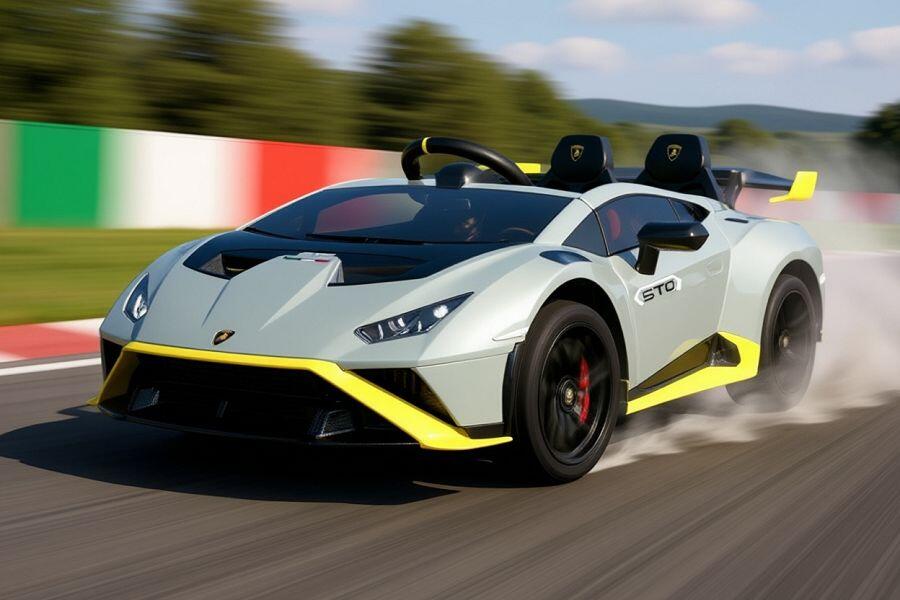 ES-Toys Elektro Kinderauto „Lamborghini Huracan STO Drift“ – lizenziert – 24V Akku, 2 Motoren- 2,4Ghz Fernsteuerung, MP3, Ledersitz+EVA – Grau ES-Toys Elektro Kinderauto „Lamborghini Huracan STO Drift“ – lizenziert – 24V Akku, 2 Motoren- 2,4Ghz Fernsteuerung, MP3, Ledersitz+EVA – Grau