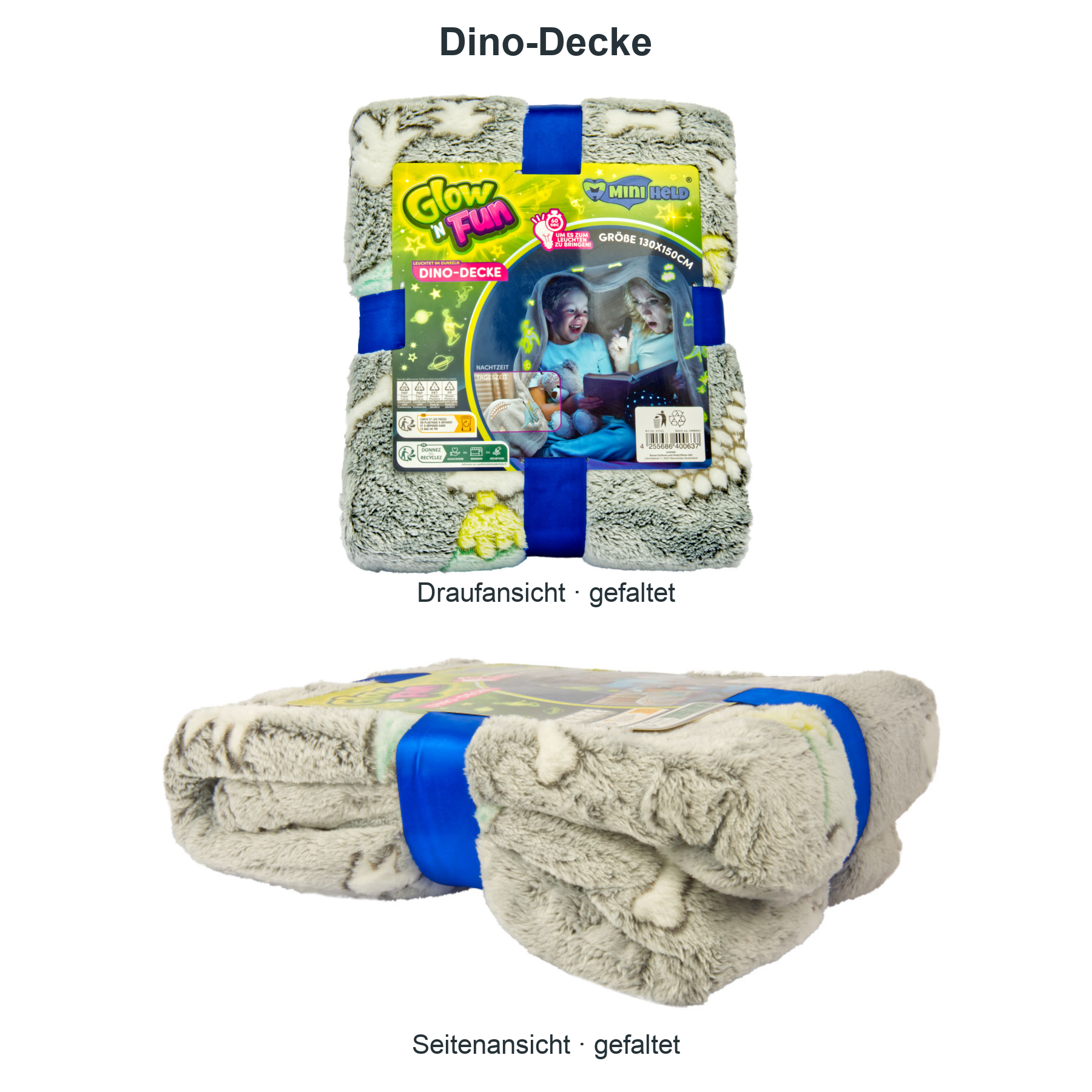 miniHeld Geschenkset Dino-Kuscheldecke leuchtet im Dunkeln 130x150cm + großer handgestrickter Löwe Lio miniHeld Geschenkset Dino-Kuscheldecke leuchtet im Dunkeln 130x150cm + großer handgestrickter Löwe Lio