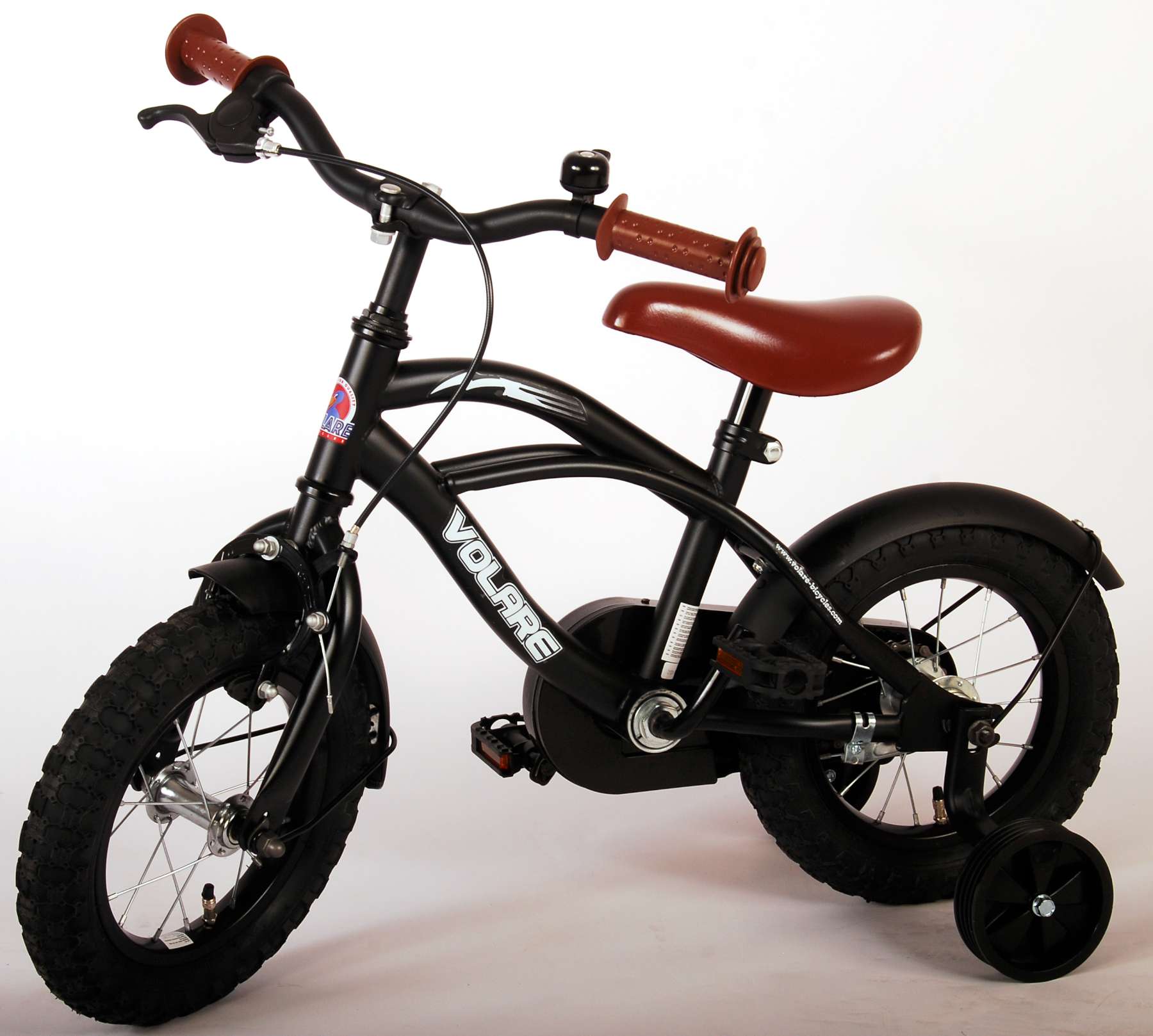 Kinderfahrrad Black Cruiser für Jungen 12 Zoll Kinderrad in schwarz