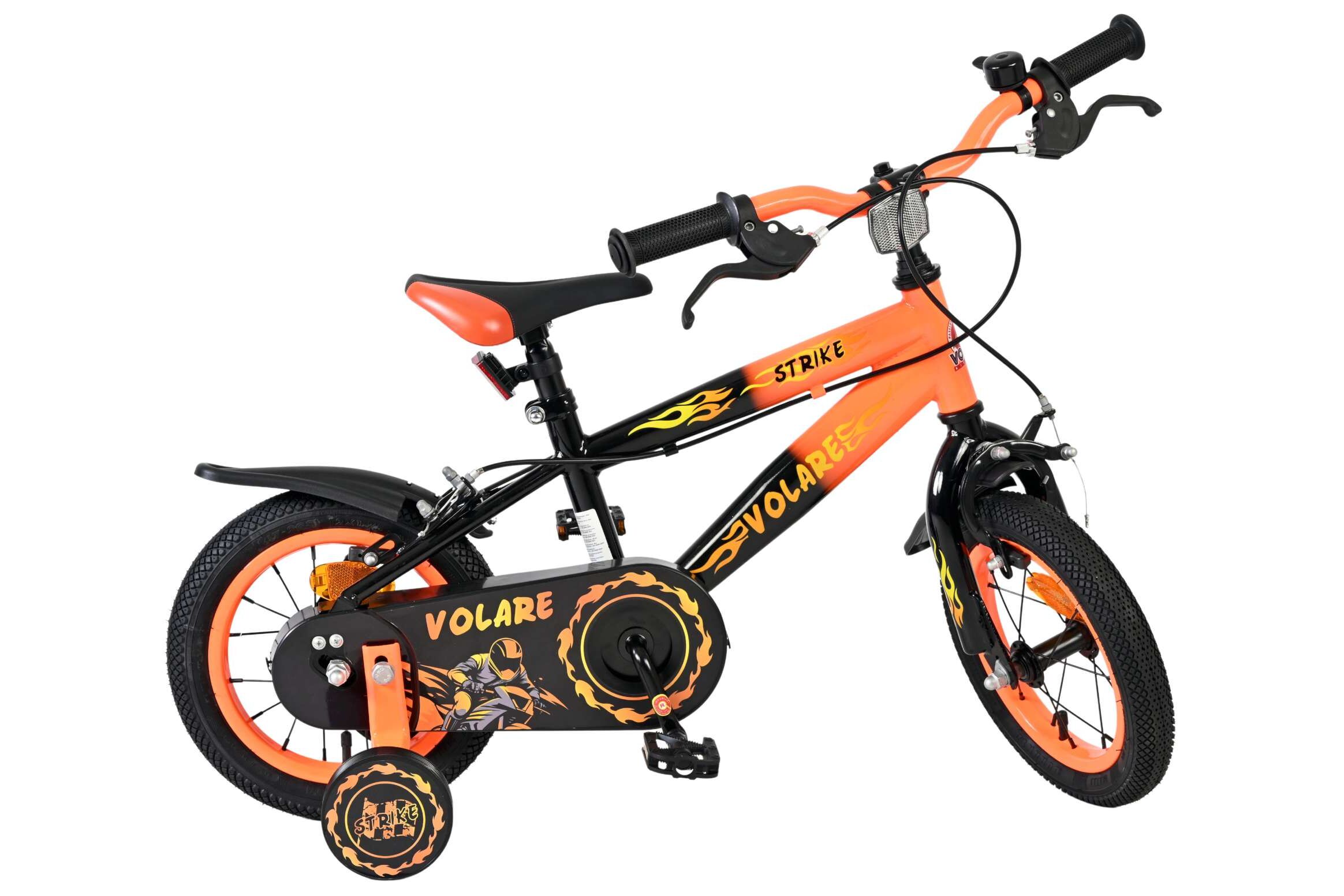 Volare Kinderfahrrad Strike für Jungen 12 Zoll Kinderrad in Orange, Zwei Handbremsen Volare Kinderfahrrad Strike für Jungen 12 Zoll Kinderrad in Orange, Zwei Handbremsen