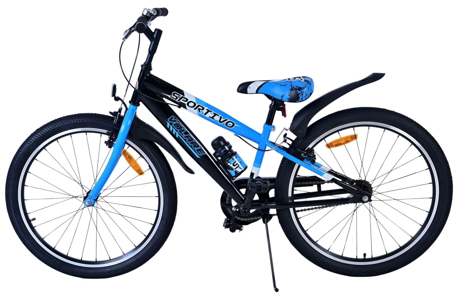 Kinderfahrrad Sportivo für Jungen 24 Zoll Kinderrad in Schwarz Blau Zwei Handbremsen