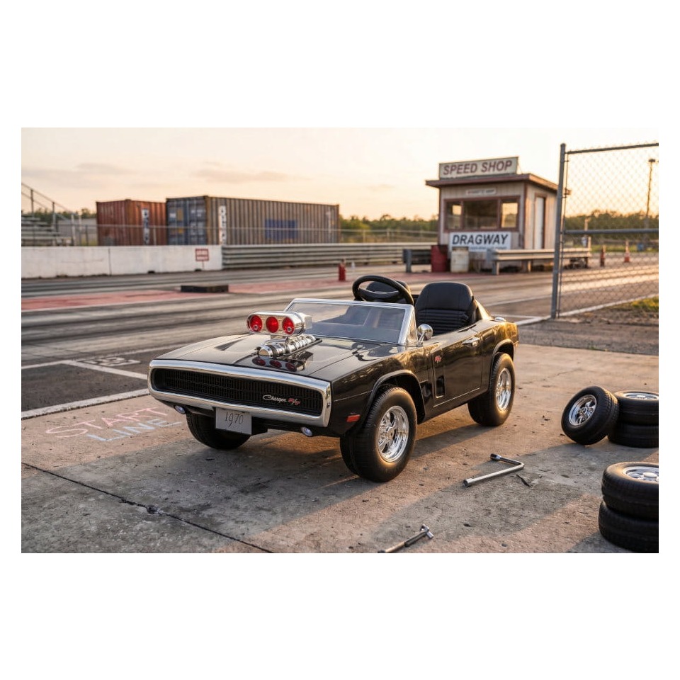 ES-Toys Elektro Kinderauto „Dodge Charger“ – lizenziert – 24V7A Akku und 2 Sitzer- 2,4Ghz + MP3 + Leder + EVA