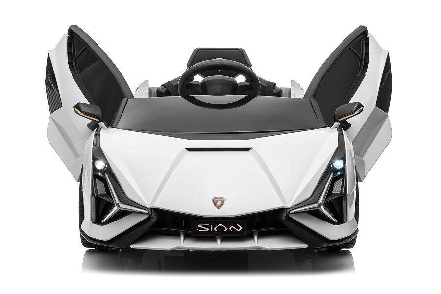 ES-Toys Elektro Kinderauto „Lamborghini Sian“ – lizenziert – 12V Akku, 2 Motoren- 2,4Ghz Fernsteuerung, MP3, Ledersitz+EVA – Weiss ES-Toys Elektro Kinderauto „Lamborghini Sian“ – lizenziert – 12V Akku, 2 Motoren- 2,4Ghz Fernsteuerung, MP3, Ledersitz+EVA – Weiss