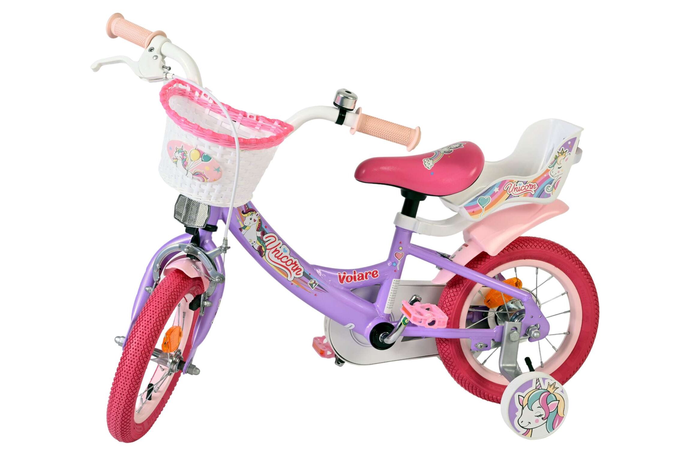 Volare Kinderfahrrad Unicorn für Mädchen 12 Zoll Kinderrad in Lila Volare Kinderfahrrad Unicorn für Mädchen 12 Zoll Kinderrad in Lila