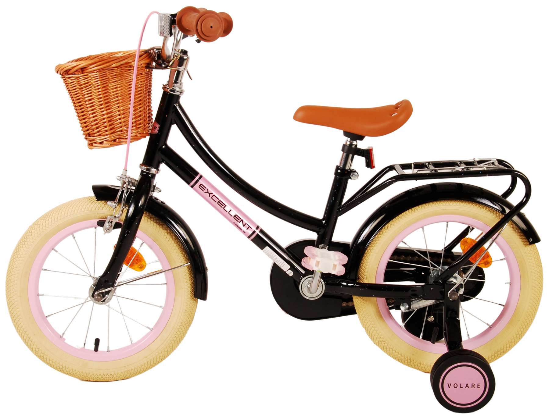 Kinderfahrrad Excellent für Mädchen 14 Zoll Kinderrad Schwarz Fahrrad